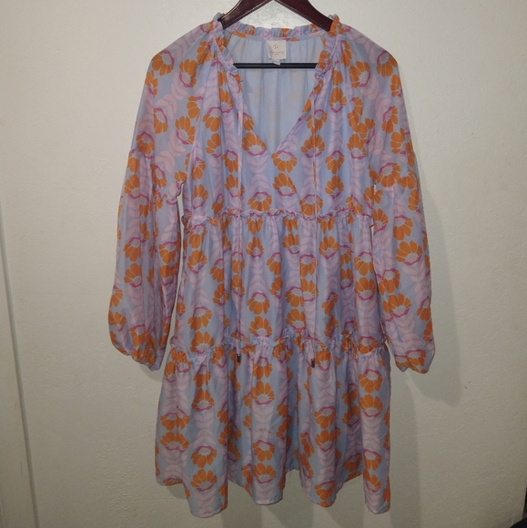 NEW J.MARIE Orange Floral Tiered Dress - Picture 4 of 8